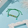 Handmade Japanese Seed Rectangle with Flower Link Braided Bead Bracelet BJEW-MZ00014-01-5