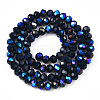 Electroplate Opaque Solid Color Glass Beads Strands EGLA-A034-P8mm-L22-2