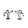 Gunmetal Plated Alloy Letter Pendants PALLOY-P097-03-Y-1