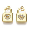 Valentine's Day Brass Micro Pave Cubic Zirconia Charms ZIRC-S067-016-NF-2
