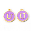 Golden Plated Alloy Enamel Charms ENAM-S118-10U-1