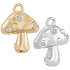 8Pcs 2 Colors Brass Micro Pave Cubic Zirconia Pendants KK-BBC0019-14-6