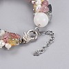 Natural Mixed Stone and White Jade Beads Bracelets BJEW-JB04163-01-3