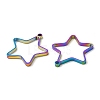 304 Stainless Steel Open Back Bezel Star Pendants STAS-Z040-01RC-2