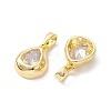 Brass Micro Pave Clear Cubic Zirconia Charms KK-K360-14G-2