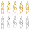 10Pcs 2 Colors Rack Plating Brass Micro Pave Clear Cubic Zirconia Watch Band Clasps ZIRC-DC0001-08-1