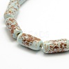 Fancy Antique Glazed Porcelain Ceramic Column Beads Strands X-PORC-O006-05-2