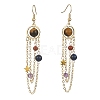 Natural Gemstone Dangle Earrings EJEW-TA00257-1