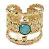 Natural Amazonite Finger Rings RJEW-U027-03G-06-2