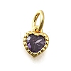 Brass Micro Pave Cubic Zirconia Charms KK-P295-14G-03-1