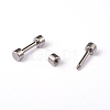 Tarnish Resistant Flat Round 304 Stainless Steel Barbell Cartilage Earrings EJEW-L164-03P-1