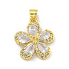 Rack Plating Brass Micro Pave Cubic Zirconia Pendants KK-G513-93G-2