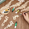 8Pcs 2 Styles Natural Solid Wood Carved Onlay Applique Craft AJEW-DC0001-61-4