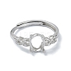 Adjustable 925 Sterling Silver Ring Components STER-K179-33P-2
