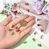 50Pcs 5 Colors Transparent Acrylic & Glass Pendants PALLOY-YW00071-5