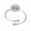 Non-Tarnish 304 Stainless Steel Open Cuff Finger Ring Cabochon Settings STAS-T060-12P-2