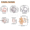 6Pcs 6 Styles Alloy Women Lady Girls Fashion Scarf Ring Buckle JEWB-CA0001-02-2