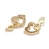 Brass Micro Pave Clear Cubic Zirconia Links Connectors ZIRC-A021-72G-2