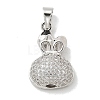 Rack Plating Brass Micro Pave Cubic Zirconia Pendants KK-L224-054P-1