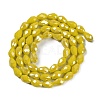 Opaque Solid Color Electroplate Glass Beads Strands EGLA-N013-P6mm-B06-2