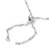 304 Stainless Steel Faceted Bar Link Chain Necklace Makings AJEW-JB01185-02-2