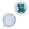 Flat Round with Owl & Flower DIY Cup Mat Silicone Molds SIL-F007-06B-1