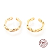 925 Sterling Silver Cuff Earrings EJEW-H124-05G-4