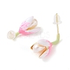 Flower Natural Pearl Stud Earrings EJEW-L286-05G-2