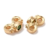 Brass Pave Cubic Zirconia Connector Charms KK-B074-02G-01-2