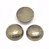 Half Round Natural Pyrite Cabochons X-G-I125-09-10x4mm-1