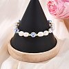 Natural Cultured Freshwater Pearl & Handmade Porcelain & Non-magnetic Synthetic Hematite Beaded Bracelets for Women BJEW-JB13965-1