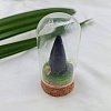 Natural Rose Quartz Cone Display Decoration with Glass Dome Cloche Cover PW-WGA23BB-03-1