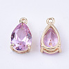 Transparent Glass Charms GLAA-T007-11F-2