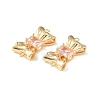 Brass Pave Cubic Zirconia Connector Charms KK-L208-01G-06-3