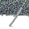 Transparent Colours Rainbow Round Glass Seed Beads X-SEED-A007-3mm-172-3