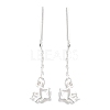 999 Fine Silver Star Ear Threads EJEW-P296-01S-1