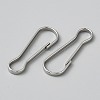 304 Stainless Steel Push Gate Snap Keychain Clasp Findings STAS-WH20010-005P-06-2