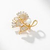 Brass Micro Pave Clear Cubic Zirconia Brooches JEWB-BB69637-4
