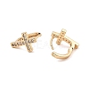 Brass Micro Pave Cubic Zirconia Hoop Earrings EJEW-D078-35KCG-2
