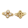 Rack Plating Brass Pave Cubic Zirconia Connector Charms KK-O142-44G-2