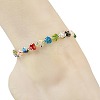 Heart Handmade Millefiori Glass Beaded Anklets for Women AJEW-AN00874-2