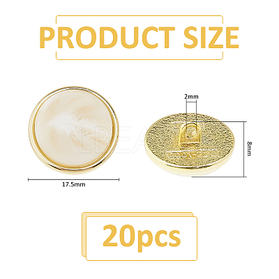 20Pcs Alloy Resin Buttons DIY-FH0009-88-1