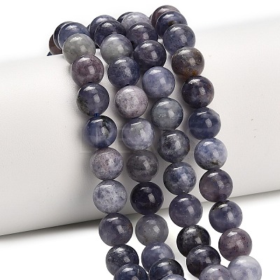Natural Iolite Beads Strands X-G-G300-A04-8mm-1