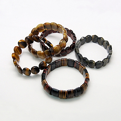 Tiger Eye Stretch Bracelets BJEW-G142-M-1