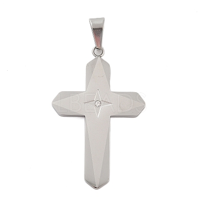 304 Stainless Steel Rhinestone Pendants STAS-G346-47C-P-1