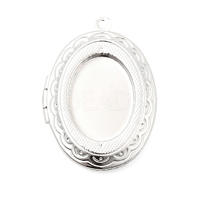 Rack Plating Brass Locket Pendants KK-K277-05S-1