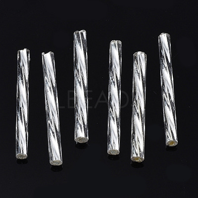 Opaque Glass Twisted Bugle Beads SEED-T005-15-B01-1