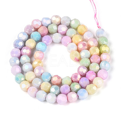 Anti-Tarnish Electroplate Glass Beads Strands X-EGLA-T021-6mm-15-12-1