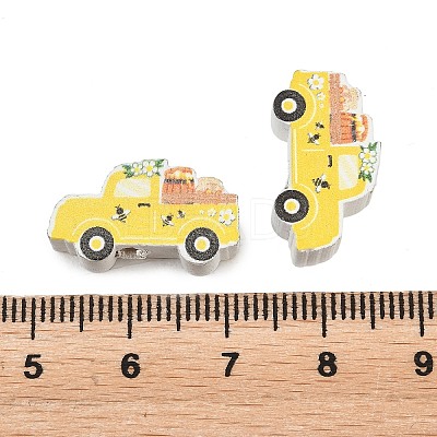 Printed Poplar Wood Beads WOOD-Z008-01D-1