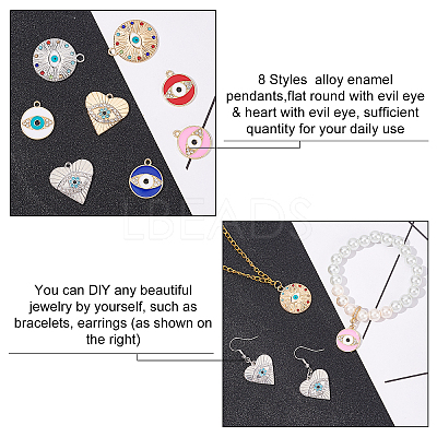 32Pcs 8 Style Rack Plating Alloy Enamel Pendants FIND-FH0005-06-1